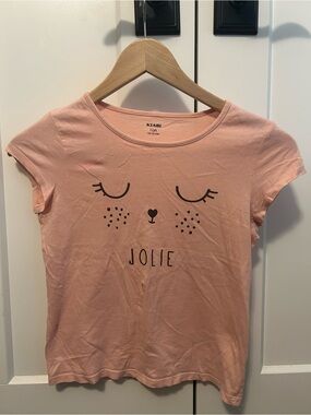 Kiabi Girls' Jolie Graphic Tee - Light Pink